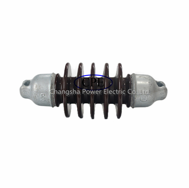 Ligne à haute tension long Rod Porcelain Suspension Insulator Brown
