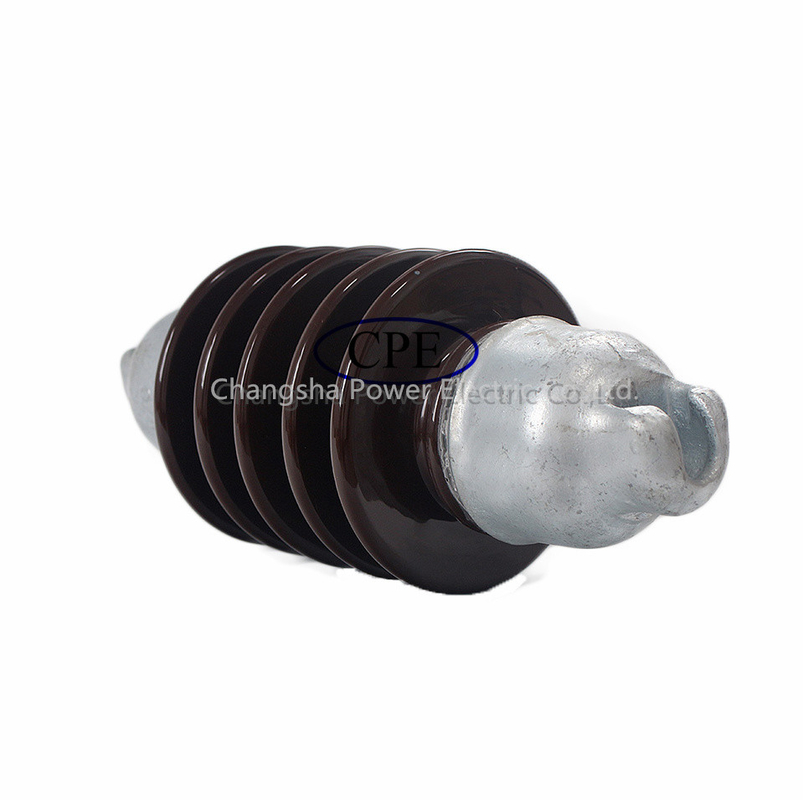 Ligne à haute tension long Rod Porcelain Suspension Insulator Brown