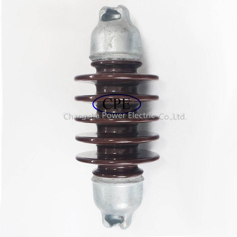 Ligne à haute tension long Rod Porcelain Suspension Insulator Brown